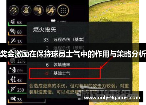 奖金激励在保持球员士气中的作用与策略分析