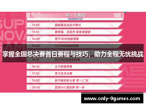 掌握全国总决赛首日赛程与技巧，助力全程无忧挑战